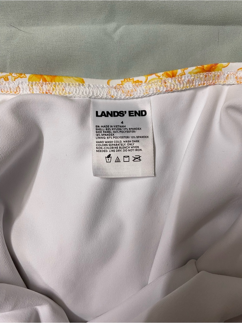 Lands' End Mosaic Floral Cutout Back High Leg Halter One Piece Swimwear Size 4 - Picture 6 of 9